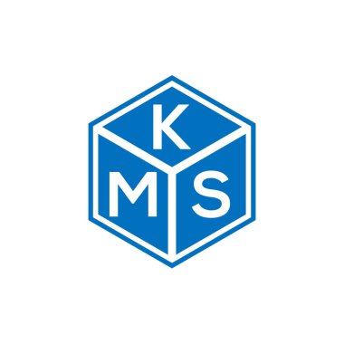 Siyah arkaplanda KMS harfi logo tasarımı. KMS yaratıcı harflerin baş harfleri logo konsepti. KMS harf tasarımı.