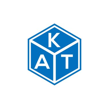 Siyah arka planda KAT harfi logo tasarımı. KAT yaratıcı harfler logosu konsepti. KAT harf tasarımı.