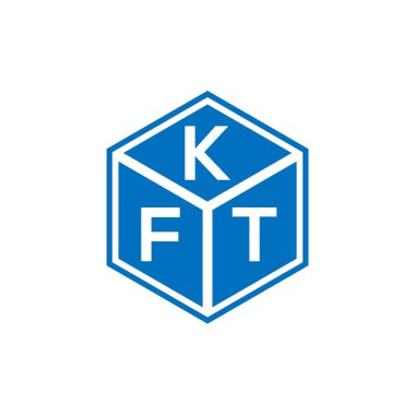 Siyah arkaplanda KFT harf logosu tasarımı. KFT yaratıcı harflerin baş harfleri logo kavramı. KFT harf tasarımı.