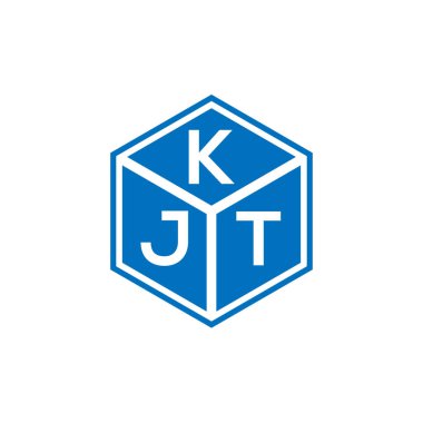 Siyah arkaplanda KJT harf logosu tasarımı. KJT yaratıcı harflerin baş harfleri logo konsepti. KJT harf tasarımı.