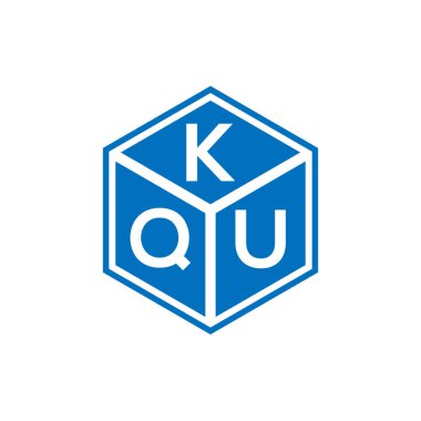 Siyah arkaplanda KQU harf logosu tasarımı. KQU yaratıcı harflerin baş harfleri logo kavramı. KQU harf tasarımı.