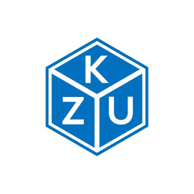 Siyah arkaplanda KZU harf logosu tasarımı. KZU yaratıcı harflerin baş harfleri logo kavramı. KZU harf tasarımı.