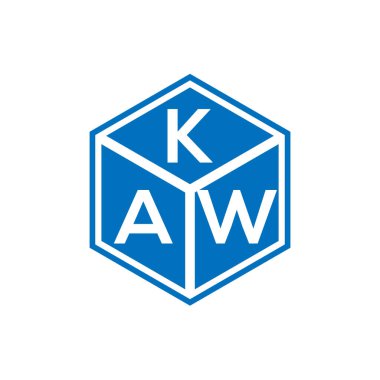 Siyah arkaplanda KAW harfi logo tasarımı. KAW yaratıcı harflerin baş harfleri logo kavramı. KAW harf tasarımı.