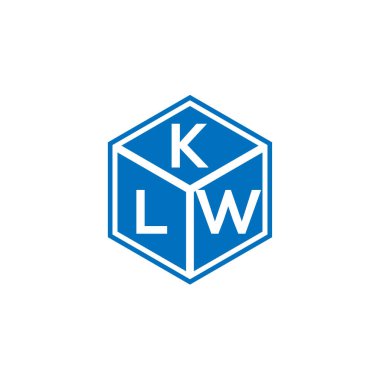 Siyah arkaplanda KLW harf logosu tasarımı. KLW yaratıcı harflerin baş harfleri logo kavramı. KLW harf tasarımı.
