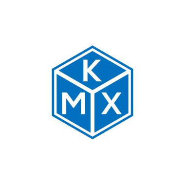 Siyah arkaplanda KMX harf logosu tasarımı. KMX yaratıcı harflerin baş harfleri logo kavramı. KMX harf tasarımı.
