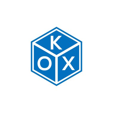 Siyah arkaplanda KOX harf logosu tasarımı. KOX yaratıcı harflerin baş harfleri logo kavramı. KOX harf tasarımı.