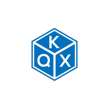 Siyah arkaplanda KQX harf logosu tasarımı. KQX yaratıcı harflerin baş harfleri logo kavramı. KQX harf tasarımı.