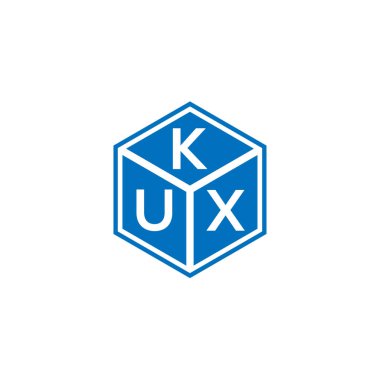 Siyah arkaplanda KUX harf logosu tasarımı. KUX yaratıcı harflerin baş harfleri logo kavramı. KUX harf tasarımı.