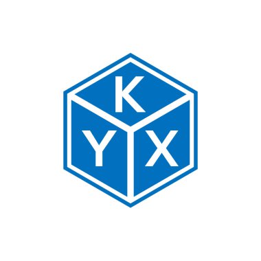 Siyah arkaplanda KYX harf logosu tasarımı. KYX yaratıcı harflerin baş harfleri logo kavramı. KYX harf tasarımı.