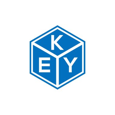 Siyah arkaplanda KEY harfi logo tasarımı. Anahtar yaratıcı harflerin baş harfleri logo konsepti. KEY harf tasarımı.