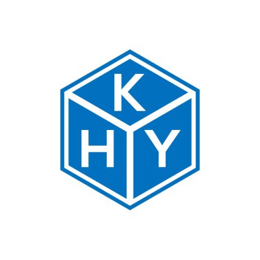 Siyah arkaplanda KHY harf logosu tasarımı. KHY yaratıcı harflerin baş harfleri logo kavramı. KHY harf tasarımı.
