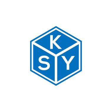 Siyah arkaplanda KSY harf logosu tasarımı. KSY yaratıcı harflerin baş harfleri logo kavramı. KSY harf tasarımı.