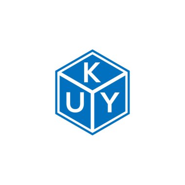 Siyah arkaplanda KUY harf logosu tasarımı. KUY yaratıcı harflerin baş harfleri logo kavramı. KUY harf tasarımı.