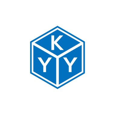 Siyah arkaplanda KYY harf logosu tasarımı. KYY yaratıcı harflerin baş harfleri logo kavramı. KYY harf tasarımı.