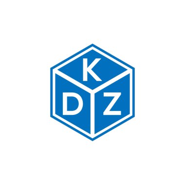 Siyah arkaplanda KDZ harf logosu tasarımı. KDZ yaratıcı harflerin baş harfleri logo kavramı. KDZ harf tasarımı.