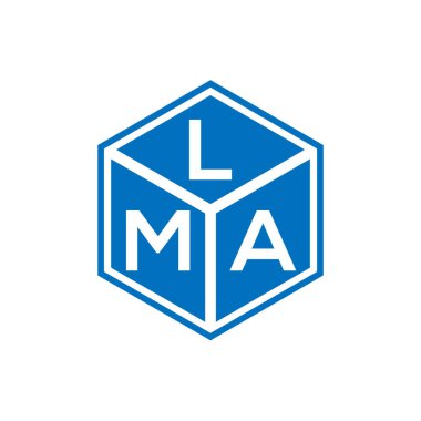 LMA harfi logo tasarımı siyah arka planda. LMA yaratıcı harflerin baş harfleri logo kavramı. LMA harf tasarımı.