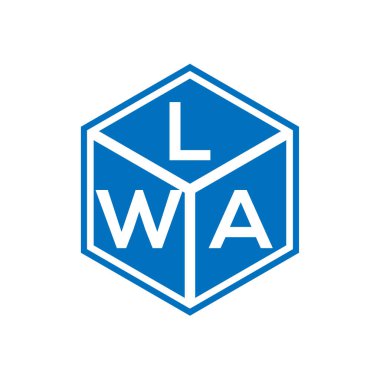 LWA harf logosu tasarımı siyah arka planda. LWA yaratıcı harf logosu konsepti. LWA harf tasarımı.