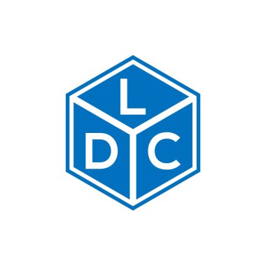 LDC harf logosu tasarımı siyah arka planda. LDC yaratıcı harflerin baş harfleri logo kavramı. LDC harf tasarımı.