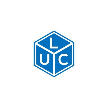 LUC harf logosu tasarımı siyah arka planda. LUC yaratıcı harflerin baş harfleri logo kavramı. LUC harf tasarımı.