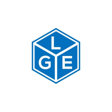 LGE harfi logo tasarımı siyah arka planda. LGE yaratıcı harflerin baş harfleri logo kavramı. LGE harf tasarımı.