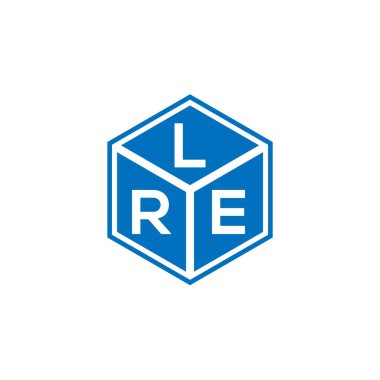 Siyah arka planda LRE harf logosu tasarımı. LRE yaratıcı harflerin baş harfleri logo kavramı. LRE harf tasarımı.