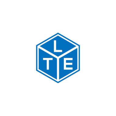 Siyah arkaplanda LTE harf logosu tasarımı. LTE yaratıcı harf logosu konsepti. LTE harf tasarımı.