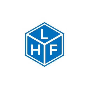LHF harf logosu tasarımı siyah arka planda. LHF yaratıcı harflerin baş harfleri logo kavramı. LHF harf tasarımı.