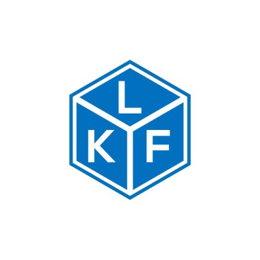 LKF harfi logo tasarımı siyah arkaplan üzerine. LKF yaratıcı harflerin baş harfleri logo kavramı. LKF harf tasarımı.