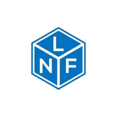 LNF harf logosu tasarımı siyah arka planda. LNF yaratıcı harflerin baş harfleri logo kavramı. LNF harf tasarımı.