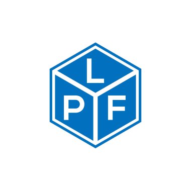 LPF harf logo tasarımı siyah arka planda. LPF yaratıcı harflerin baş harfleri logo kavramı. LPF harf tasarımı.