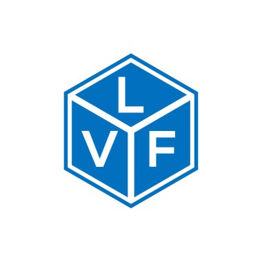 Siyah arka planda LVF harf logosu tasarımı. LVF yaratıcı harflerin baş harfleri logo kavramı. LVF harf tasarımı.