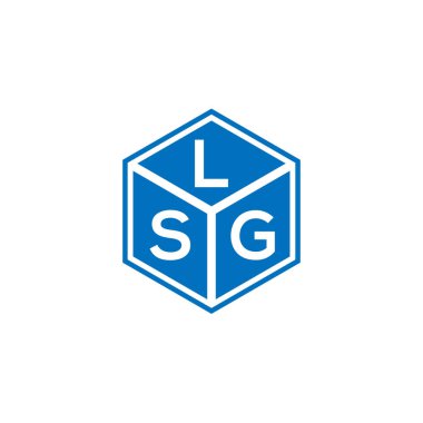 Siyah arkaplanda LSG harf logosu tasarımı. LSG yaratıcı harflerin baş harfleri logo kavramı. LSG harf tasarımı.