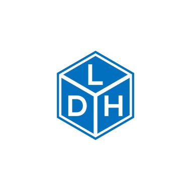 Siyah arkaplanda LDH harf logosu tasarımı. LDH yaratıcı harflerin baş harfleri logo kavramı. LDH harf tasarımı.