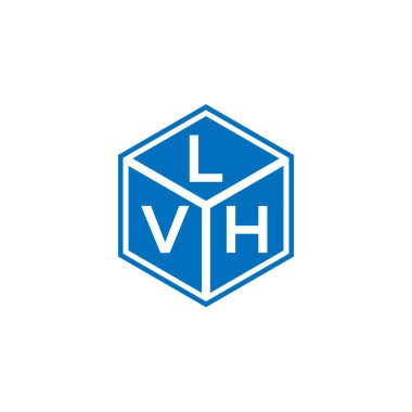 Siyah arka planda LVH harf logosu tasarımı. LVH yaratıcı harflerin baş harfleri logo kavramı. LVH harf tasarımı.