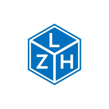 Siyah arkaplanda LZH harf logosu tasarımı. LZH yaratıcı harflerin baş harfleri logo konsepti. LZH harf tasarımı.