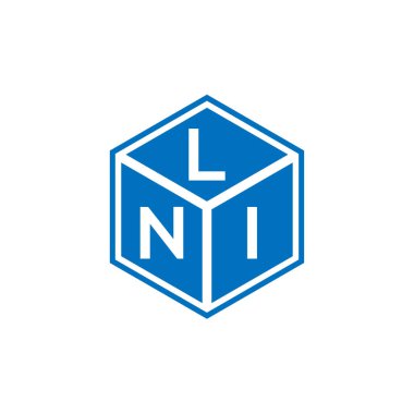 LNI harfi logo tasarımı siyah arka planda. LNI yaratıcı harfler logosu konsepti. LNI harf tasarımı.