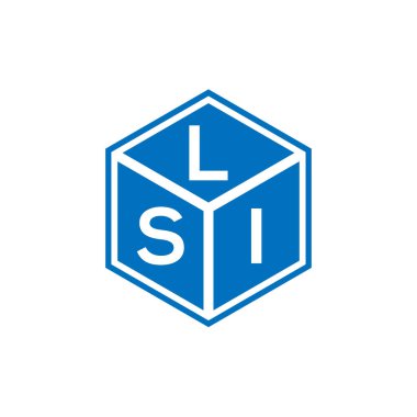Siyah arkaplanda LSI harf logosu tasarımı. LSI yaratıcı harflerin baş harfleri logo kavramı. LSI harf tasarımı.