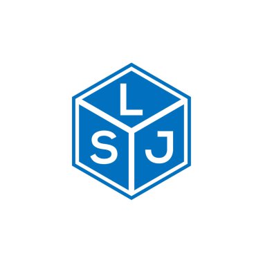 LSJ harf logosu tasarımı siyah arka planda. LSJ yaratıcı harflerin baş harfleri logo kavramı. LSJ harf tasarımı.
