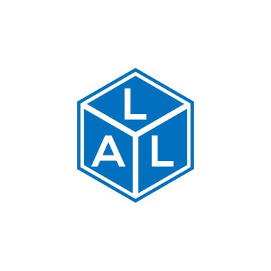 Siyah arka planda LAL harf logosu tasarımı. LAL yaratıcı harfler logosu konsepti. LAL harf tasarımı.