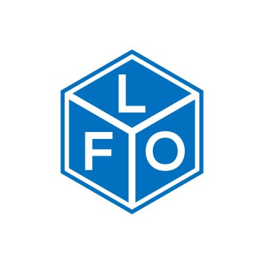 LFO harfi logo tasarımı siyah arka planda. LFO yaratıcı harflerin baş harfleri logo kavramı. LFO harfi tasarımı.