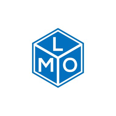 LMO harfi logo tasarımı siyah arkaplan üzerine. LMO yaratıcı harflerin baş harfleri logo kavramı. LMO harf tasarımı.