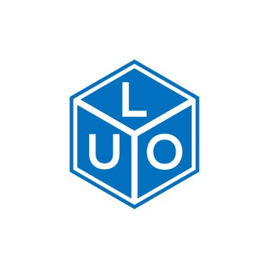 Siyah arka planda LUO harf logosu tasarımı. LUO yaratıcı harfler logosu konsepti. LUO harf tasarımı. LUO harfi logo tasarımı. Siyah arka planda. LUO yaratıcı harfler logosu konsepti. LUO harf tasarımı.