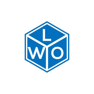 LWO harfi logo tasarımı siyah arka planda. LWO yaratıcı harflerin baş harfleri logo kavramı. LWO harf tasarımı.