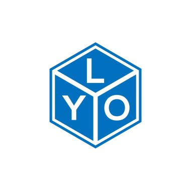 LYO harfi logo tasarımı siyah arka planda. LYO yaratıcı harflerin baş harfleri logo kavramı. LYO harf tasarımı.