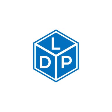 Siyah arka planda LDP harf logosu tasarımı. LDP yaratıcı harflerin baş harfleri logo kavramı. LDP harf tasarımı.
