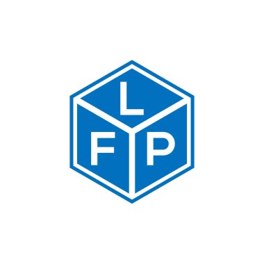 LFP harf logosu tasarımı siyah arka planda. LFP yaratıcı harflerin baş harfleri logo kavramı. LFP harf tasarımı.