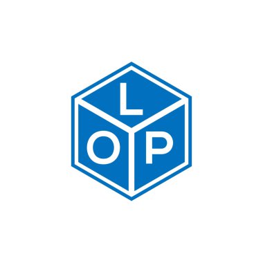 Siyah arka planda LOP harfi logo tasarımı. LOP yaratıcı harflerin baş harfleri logo kavramı. LOP harf tasarımı.