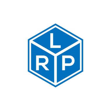 Siyah arkaplanda LRP harf logosu tasarımı. LRP yaratıcı harflerin baş harfleri logo kavramı. LRP harf tasarımı.