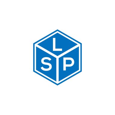 Siyah arkaplanda LSP harf logosu tasarımı. LSP yaratıcı harflerin baş harfleri logo kavramı. LSP harf tasarımı.