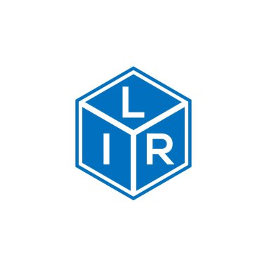 Siyah arka planda LIR harfi logo tasarımı. LIR yaratıcı harf logosu konsepti. LIR harf tasarımı.